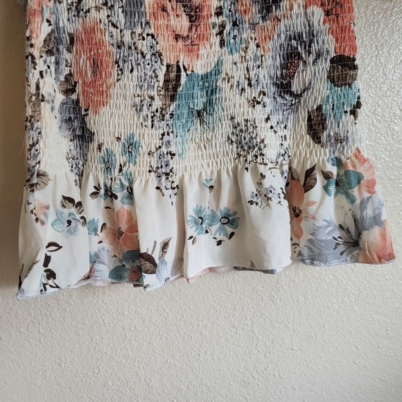 Floral Print Ruffled Dress with Square Neck and Puff Sleeves - Picture 4 of 6